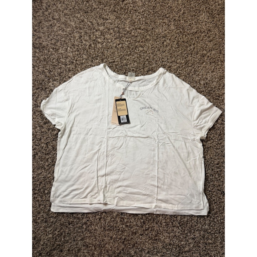 CALIA Carrie Underwood Pure White Dream Big Boxy Lounge Top WAX11092GRWP 1X NWT